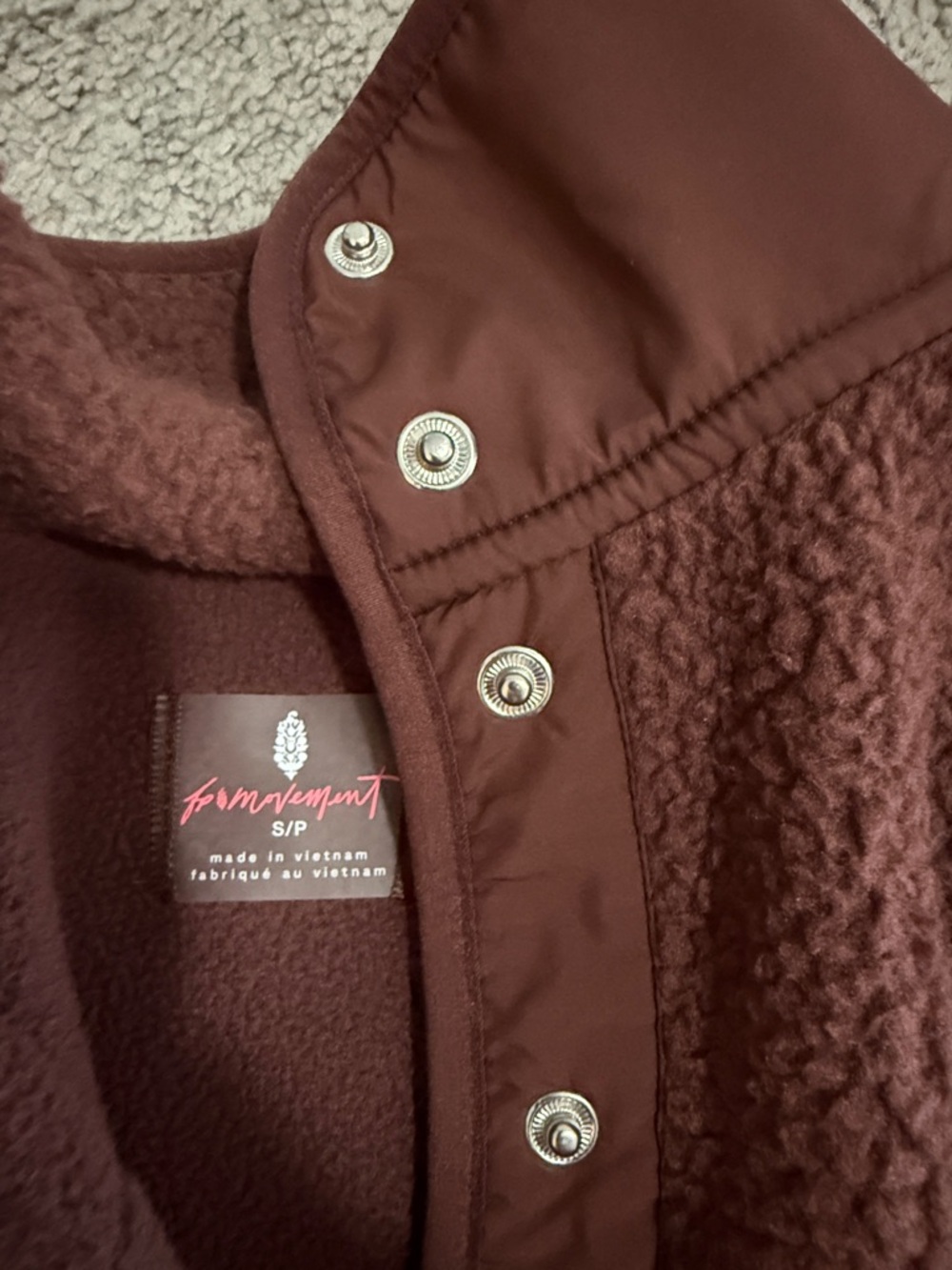 Free People Hit the Slopes Fleece Jacket in Bitter Choclate - Picture 5 of 5